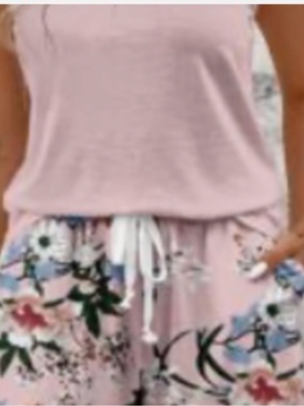 Pink Floral Two-Piece Shorts Set